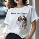 シーズー Tシャツ レディース 犬ファン 半袖 春夏 犬柄 プリント カジュアル かわいい 人間用 個性派 ここだけのデザイン 面白 ペット シーズー かわいい 面白い 犬服(4)