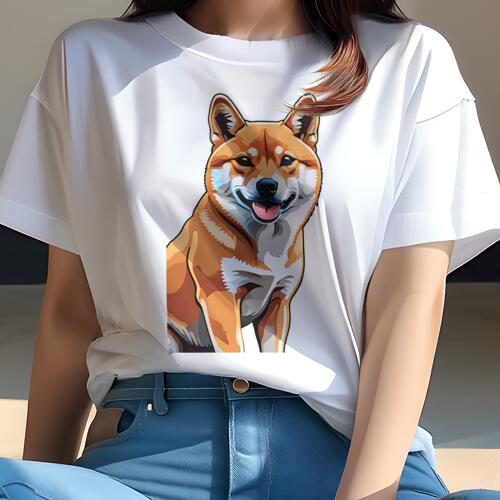 柴犬 Tシャツ レディース 犬ファン 半袖 春夏 犬柄 プリント カジュアル かわいい 人間用 個性派 ここだけのデザイン 面白 Tシャツ 柴犬 ファッション カジュアル デザイン