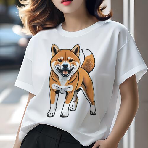 柴犬 Tシャツ レディース 犬ファン 半袖 春夏 犬柄 プリント カジュアル かわいい 人間用 個性派 ここだけのデザイン 面白 柴犬(4)