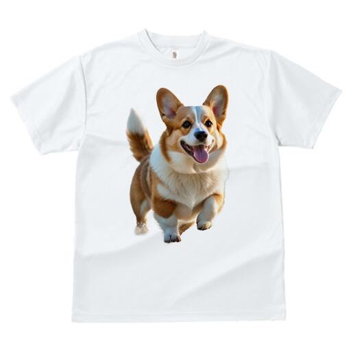 コーギー Tシャツ メンズ キッズ 犬ファン 半袖 春夏 犬柄 プリント カジュアル かわいい 人間用 個性派 ここだけのデザイン 面白 笑顔 コーギー 幸せ ペット