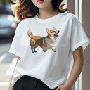 コーギー Tシャツ レディース 犬ファン 半袖 春夏 犬柄 プリント カジュアル かわいい 人間用 個性派 ここだけのデザイン 面白 犬 コーギー ペット 動物 かわいい