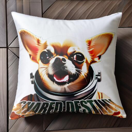 宇宙服 チワワ クッションカバー 45×45cm アニマル柄 おしゃれ 可愛い クッション本体付き 正方形 犬ファン