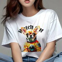 チワワ Tシャツ レディース 犬ファン 半袖 春夏 犬柄 プリント カジュアル かわいい 人間用 個性派 ここだけのデザイン 面白 宇宙服 チワワ