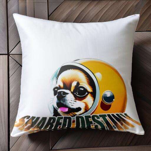 宇宙 チワワ ヘルメット クッションカバー 45×45cm アニマル柄 おしゃれ 可愛い クッション本体付き 正..