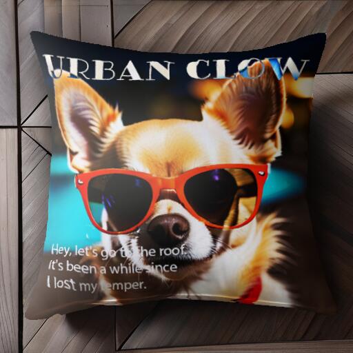 サングラス チワワ クール クッションカバー 45×45cm アニマル柄 おしゃれ 可愛い クッション本体付き ..