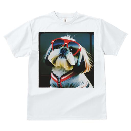 シーズー Tシャツ レディース 犬ファン 半袖 春夏 犬柄 プリント カジュアル かわいい 人間用 個性派 ここだけのデザイン 面白 サングラス シーズー ジャケット