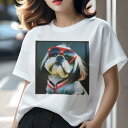 シーズー Tシャツ レディース 犬ファン 半袖 春夏 犬柄 プリント カジュアル かわいい 人間用 個性派 ここだけのデザイン 面白 サングラス シーズー ジャケット(4)