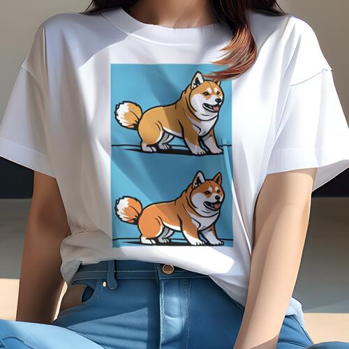 柴犬 Tシャツ レディース 犬ファン 半袖 春夏 犬柄 プリント カジュアル かわいい 人間用 個性派 ここだけのデザイン 面白 柴犬(4)