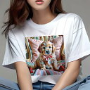 ゴールデンレトリバー Tシャツ レディース 犬ファン 半袖 春夏 犬柄 プリント カジュアル かわいい 人間用 個性派 ここだけのデザイン 面白 イチゴ ゴールデンレトリバー リボン 椅子 クッション