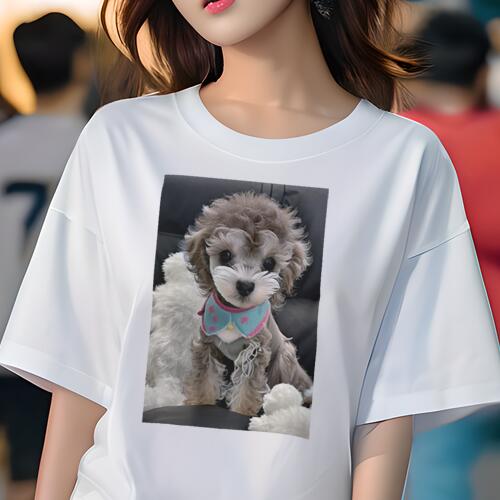 トイプードル Tシャツ レディース 犬ファン 半袖 春夏 犬柄 プリント カジュアル かわいい 人間用 個性..