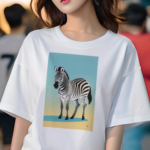 Tシャツ レディース 犬ファン 半袖 春夏 犬柄 プリント カジュアル かわいい 人間用 個性派 ここだけのデザイン 面白 シマウマ アフリカ 動物 サバンナ 草原