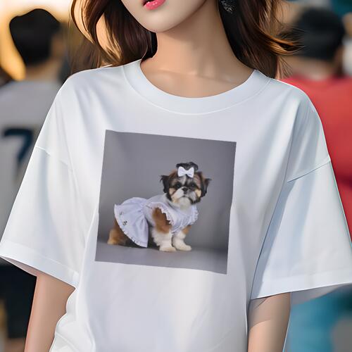 シーズー Tシャツ レディース 犬ファン 半袖 春夏 犬柄 プリント カジュアル かわいい 人間用 個性派 ここだけのデザイン 面白 ドレス シーズー リボン シーズー Tシャツ レディース 犬ファン 半袖 春夏 犬柄 プリント カジュアル かわいい 人間用 個性派 ここだけのデザイン 面白 ドレス シーズー リボン