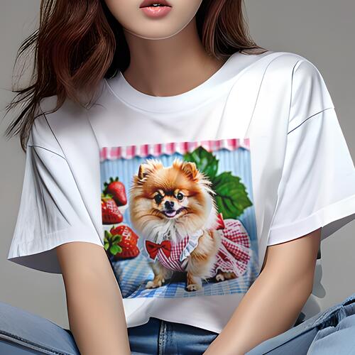 ポメラニアン Tシャツ レディース 犬ファン 半袖 春夏 犬柄 プリント カジュアル かわいい 人間用 個性..