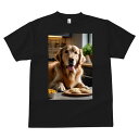 ゴールデンレトリバー Tシャツ メンズ キッズ 犬ファン 半袖 春夏 犬柄 プリント カジュアル かわいい 人間用 個性派 ここだけのデザイン 面白 クッキー ゴールデンレトリバー ボウル キッチン