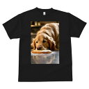 ゴールデンレトリバー Tシャツ メンズ キッズ 犬ファン 半袖 春夏 犬柄 プリント カジュアル かわいい 人間用 個性派 ここだけのデザイン 面白 クッキー ゴールデンレトリバー 食べ物 デザート