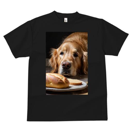 ゴールデンレトリバー Tシャツ レディース 犬ファン 半袖 春夏 犬柄 プリント カジュアル かわいい 人間用 個性派 ここだけのデザイン 面白 パン ゴールデンレトリバー