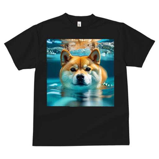 柴犬 Tシャツ レディース 犬ファン 半袖 春夏 犬柄 プリント カジュアル かわいい 人間用 個性派 ここだけのデザイン 面白 水 柴犬 プール