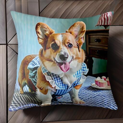 ベッド コーギー カップケーキ ランプ ナイトテーブル クッションカバー 45×45cm アニマル柄 おしゃれ ..