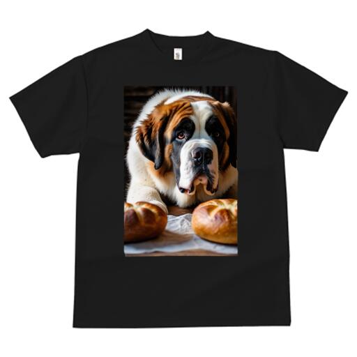 セントバーナード Tシャツ レディース 犬ファン 半袖 春夏 犬柄 プリント カジュアル かわいい 人間用 個性派 ここだけのデザイン 面白 パン セントバーナード