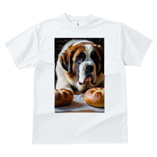 セントバーナード Tシャツ レディース 犬ファン 半袖 春夏 犬柄 プリント カジュアル かわいい 人間用 個性派 ここだけのデザイン 面白 パン セントバーナード