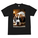 セントバーナード Tシャツ メンズ キッズ 犬ファン 半袖 春夏 犬柄 プリント カジュアル かわいい 人間用 個性派 ここだけのデザイン 面白 キャンドル セントバーナード