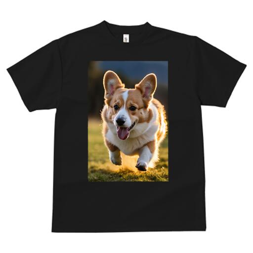コーギー Tシャツ レディース 犬ファン 半袖 春夏 犬柄 プリント カジュアル かわいい 人間用 個性派 ここだけのデザイン 面白 芝生 コーギー 光