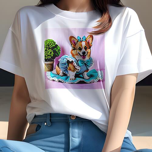 コーギー Tシャツ レディース 犬ファン 半袖 春夏 犬柄 プリント カジュアル かわいい 人間用 個性派 ..