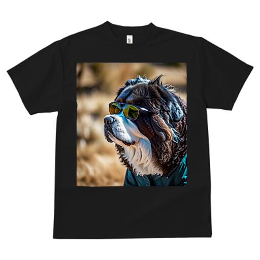 セントバーナード Tシャツ メンズ キッズ 犬ファン 半袖 春夏 犬柄 プリント カジュアル かわいい 人間用 個性派 ここだけのデザイン 面白 サングラス セントバーナード