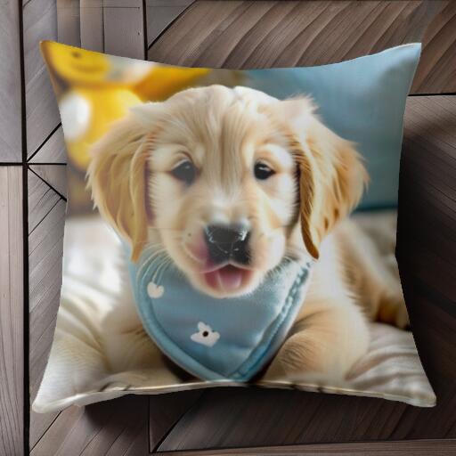 ぬいぐるみ ゴールデンレトリバー クッション クッションカバー 45×45cm アニマル柄 おしゃれ 可愛い クッション本体付き 正方形 犬フ..