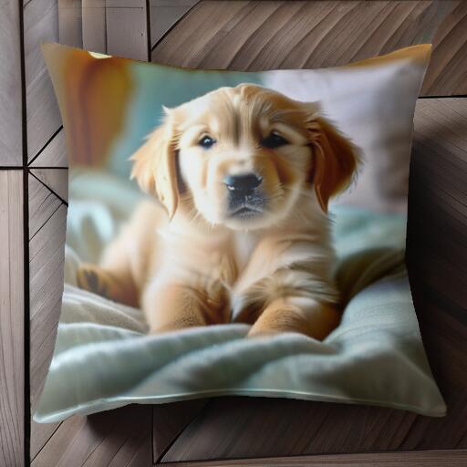 ゴールデンレトリバー クッションカバー 45×45cm アニマル柄 おしゃれ 可愛い クッション本体付き 正方..