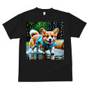 コーギー Tシャツ メンズ キッズ 犬ファン 半袖 春夏 犬柄 プリント カジュアル かわいい 人間用 個性派 ここだけのデザイン 面白 雨 コーギー レインコ...