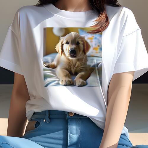 ゴールデンレトリバー Tシャツ レディース 犬ファン 半袖 春夏 犬柄 プリント カジュアル かわいい 人..