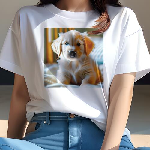 ゴールデンレトリバー Tシャツ レディース 犬ファン 半袖 春夏 犬柄 プリント カジュアル かわいい 人間用 個性派 ここだけのデザイン 面白 ゴールデンレトリバー