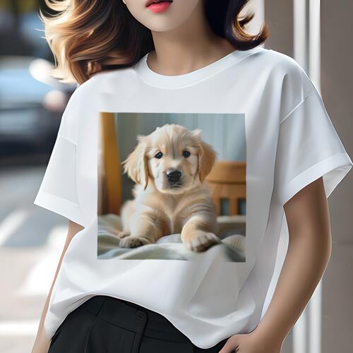 ゴールデンレトリバー Tシャツ レディース 犬ファン 半袖 春夏 犬柄 プリント カジュアル かわいい 人..