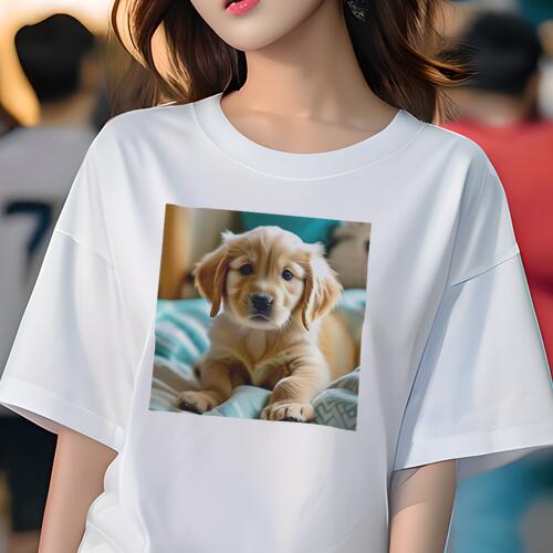 ゴールデンレトリバー Tシャツ レディース 犬ファン 半袖 春夏 犬柄 プリント カジュアル かわいい 人..