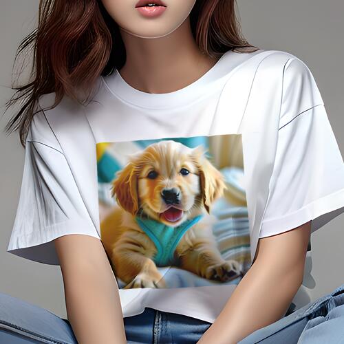 ゴールデンレトリバー Tシャツ レディース 犬ファン 半袖 春夏 犬柄 プリント カジュアル かわいい 人..