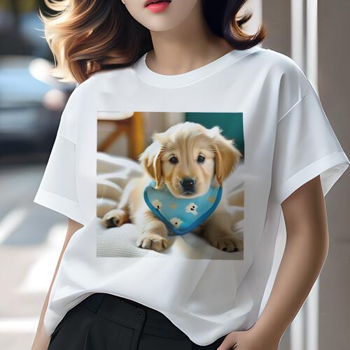 ゴールデンレトリバー Tシャツ レディース 犬ファン 半袖 春夏 犬柄 プリント カジュアル かわいい 人..