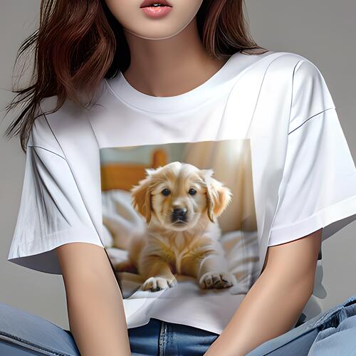 ゴールデンレトリバー Tシャツ レディース 犬ファン 半袖 春夏 犬柄 プリント カジュアル かわいい 人..
