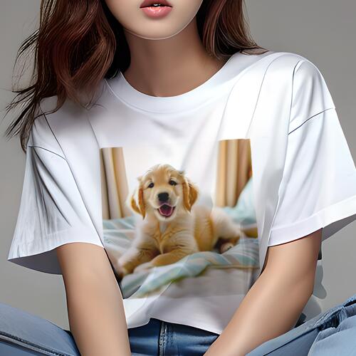 ゴールデンレトリバー Tシャツ レディース 犬ファン 半袖 春夏 犬柄 プリント カジュアル かわいい 人..