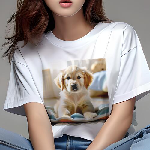 ゴールデンレトリバー Tシャツ レディース 犬ファン 半袖 春夏 犬柄 プリント カジュアル かわいい 人..
