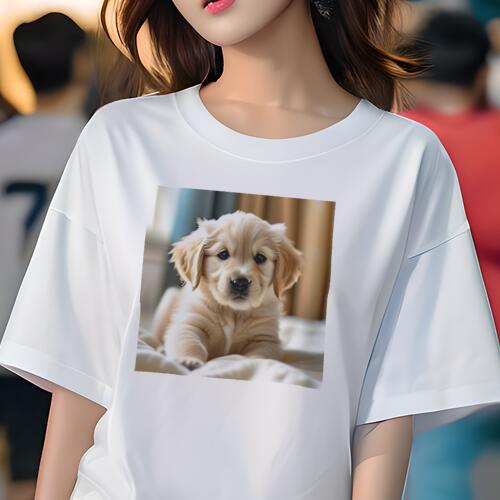 ゴールデンレトリバー Tシャツ レディース 犬ファン 半袖 春夏 犬柄 プリント カジュアル かわいい 人..