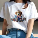 ゴールデンレトリバー Tシャツ レディース 犬ファン 半袖 春夏 犬柄 プリント カジュアル かわいい 人間用 個性派 ここだけのデザイン 面白 リボン ゴールデンレトリバー ワンピース