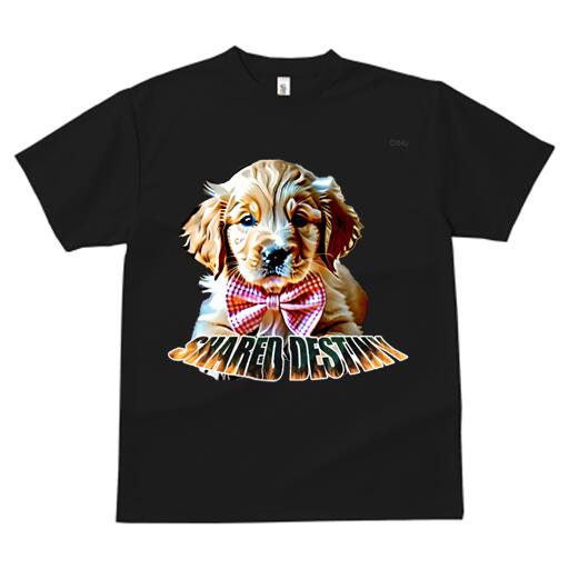 ゴールデンレトリバー Tシャツ レディース 犬ファン 半袖 春夏 犬柄 プリント カジュアル かわいい 人間用 個性派 ここだけのデザイン 面白 蝶ネクタイ ゴールデンレトリバー