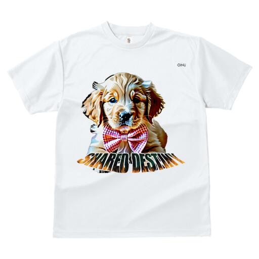 ゴールデンレトリバー Tシャツ レディース 犬ファン 半袖 春夏 犬柄 プリント カジュアル かわいい 人間用 個性派 ここだけのデザイン 面白 蝶ネクタイ ゴールデンレトリバー