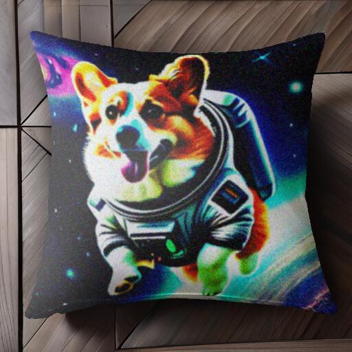 宇宙 コーギー 宇宙服 スペース クッションカバー 45×45cm アニマル柄 おしゃれ 可愛い クッション本体..