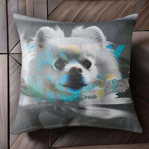 ポメラニアン クッションカバー 45×45cm アニマル柄 おしゃれ 可愛い クッション本体付き 正方形 犬ファン