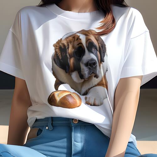 セントバーナード Tシャツ レディース 犬ファン 半袖 春夏 犬柄 プリント カジュアル かわいい 人間用 個性派 ここだけのデザイン 面白 パン セントバーナード セントバーナード Tシャツ レディース 犬ファン 半袖 春夏 犬柄 プリント カジュアル かわいい 人間用 個性派 ここだけのデザイン 面白 パン セントバーナード