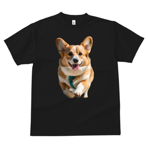 コーギー Tシャツ レディース 犬ファン 半袖 春夏 犬柄 プリント カジュアル かわいい 人間用 個性派 ここだけのデザイン 面白 笑顔 コーギー 散歩 かわいい ペット