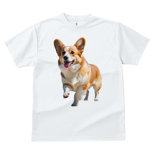 コーギー Tシャツ レディース 犬ファン 半袖 春夏 犬柄 プリント カジュアル かわいい 人間用 個性派 ここだけのデザイン 面白 かわいい コーギー 笑顔 散歩 ペット