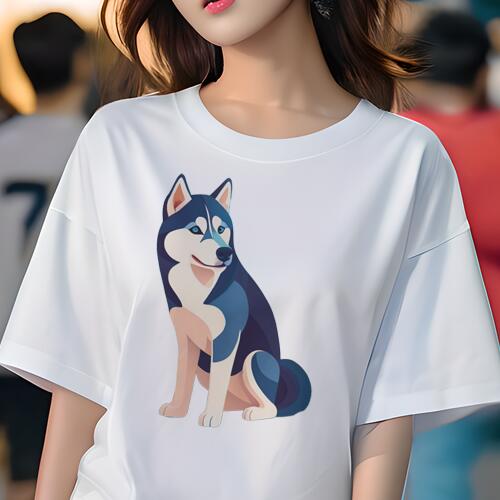 シベリアンハスキー Tシャツ レディース 犬ファン 半袖 春夏 犬柄 プリント カジュアル かわいい 人間用 個性派 ここだけのデザイン 面白 シベリアンハスキー シベリアンハスキー Tシャツ レディース 犬ファン 半袖 春夏 犬柄 プリント カジュアル かわいい 人間用 個性派 ここだけのデザイン 面白 シベリアンハスキー